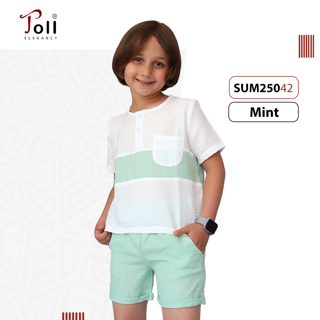Linen Boys’ Suit – 2 pieces – T-Shirt & Short