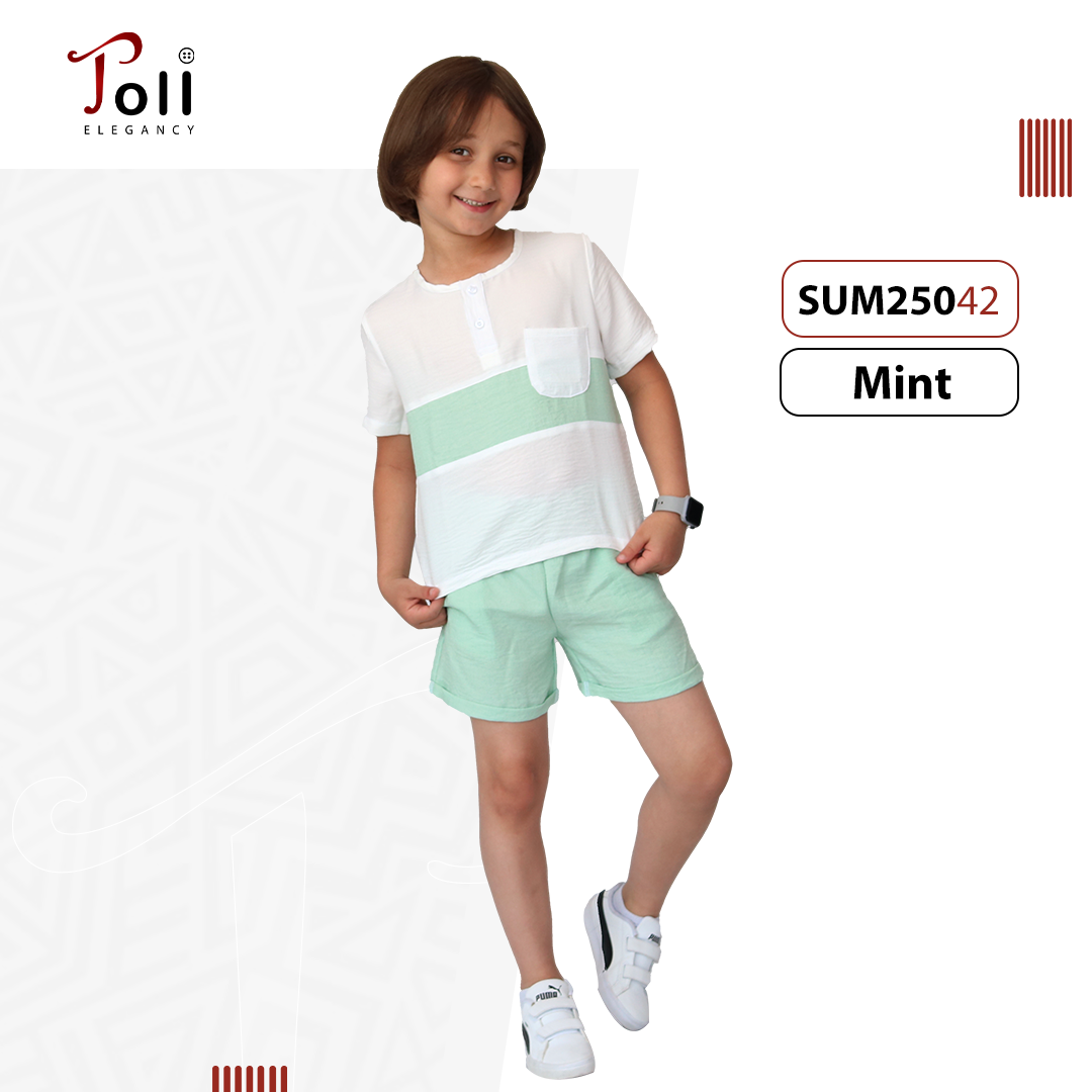Linen Boys’ Suit – 2 pieces – T-Shirt & Short