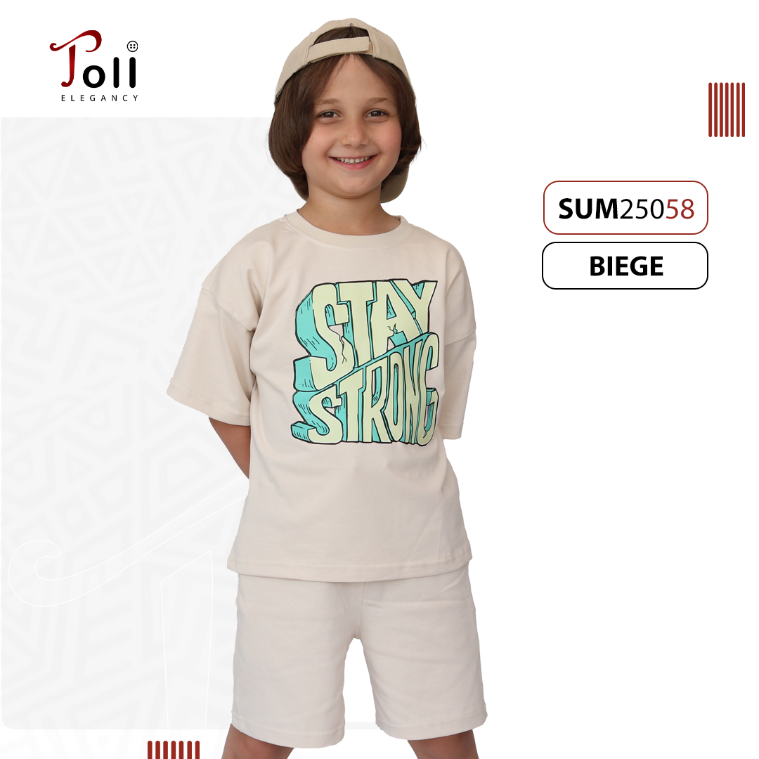 Polyvar Cotton Boys’ Suit – 2 pieces – T-shirt & Short