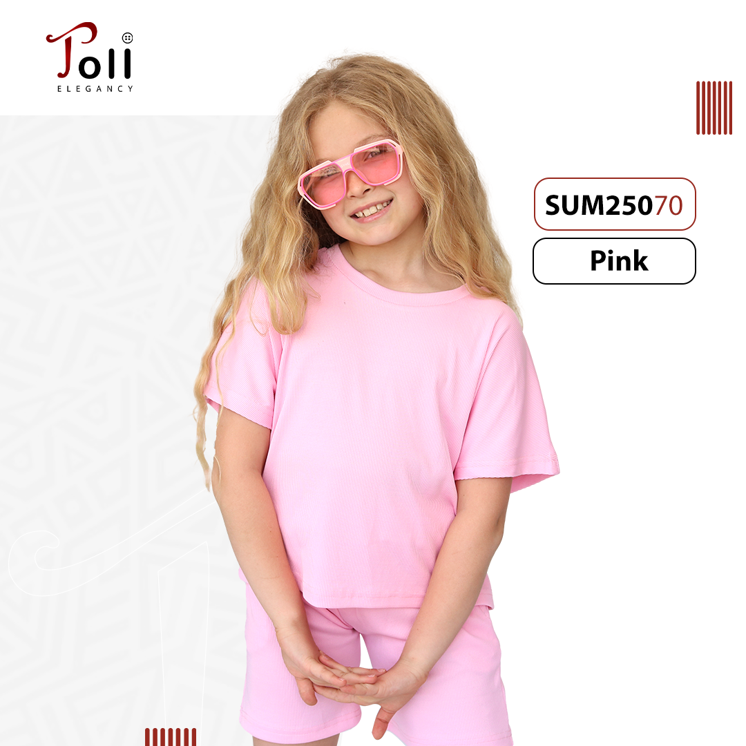 Cotton Ribbed suit for girls 2 pieces