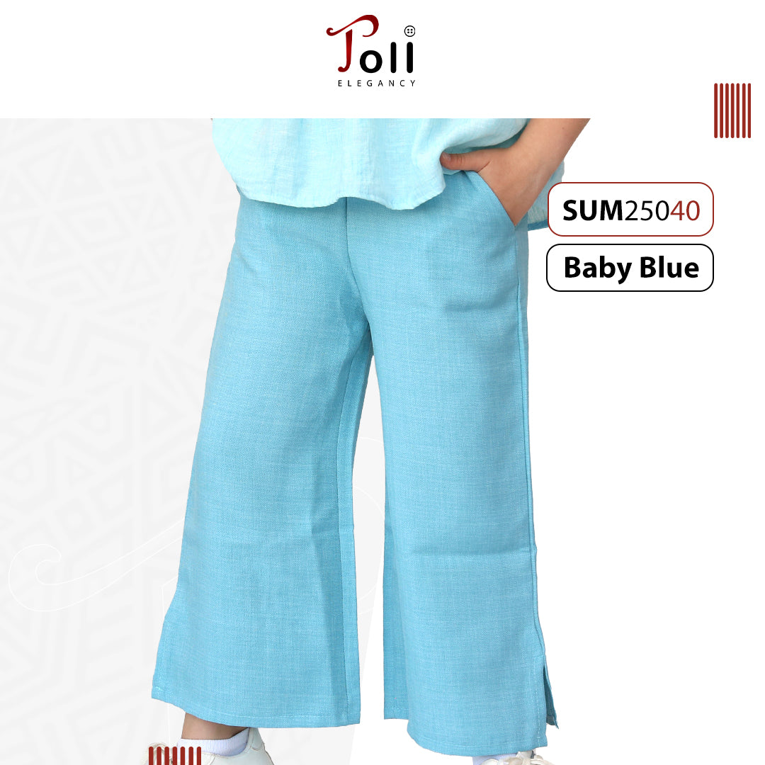 Linen Wide-Leg Girls’ Pants – 1 Piece