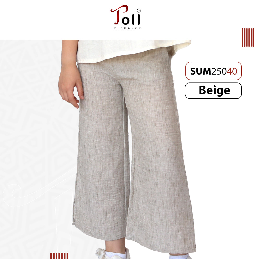 Linen Wide-Leg Girls’ Pants – 1 Piece