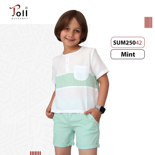 Linen Boys’ Suit – 2 pieces – T-Shirt & Short