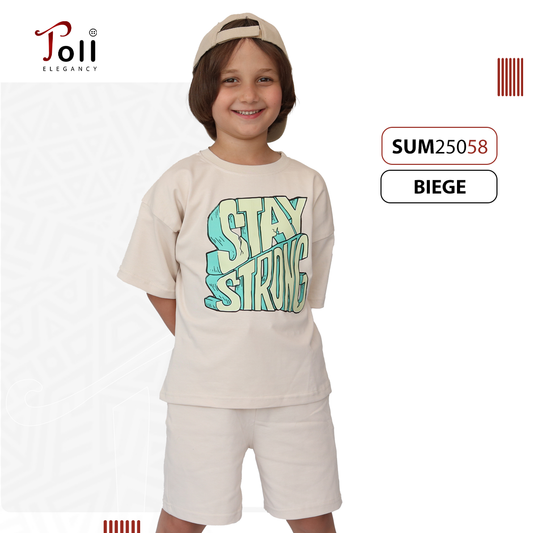Polyvar Cotton Boys’ Suit – 2 pieces – T-shirt & Short