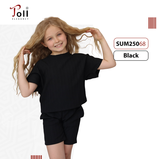 Cotton Ribbed suit for girls 2 pieces