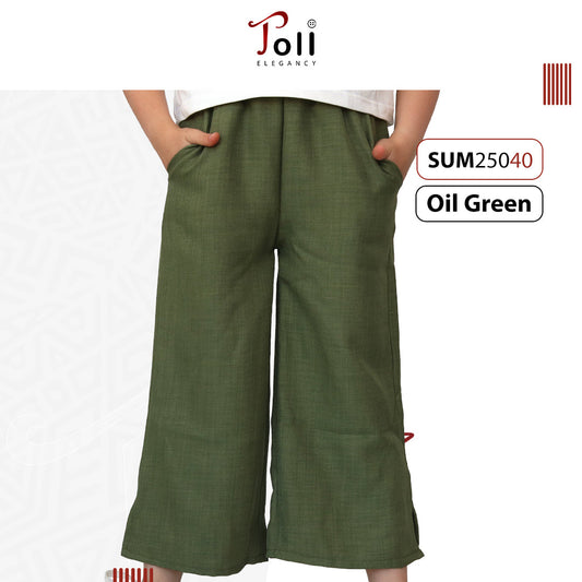 Linen Wide-Leg Girls’ Pants – 1 Piece